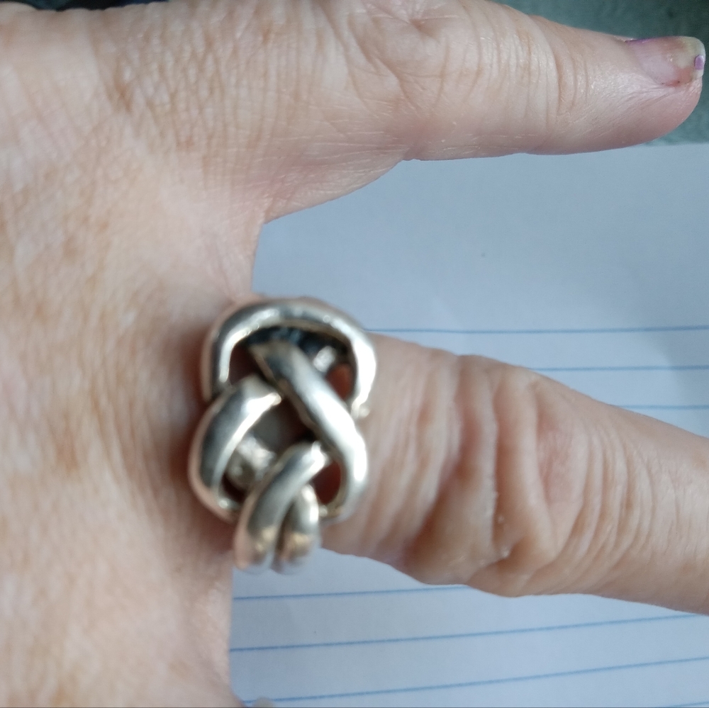 Vintage Large Love Knot Sterling Silver ring size 8